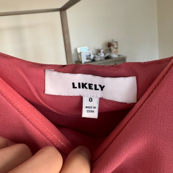 Likely Cabrera Gown in Mauvewood Ruffle Asymmetrical Off Shoulder Pink Size 0 - Picture 7 of 7